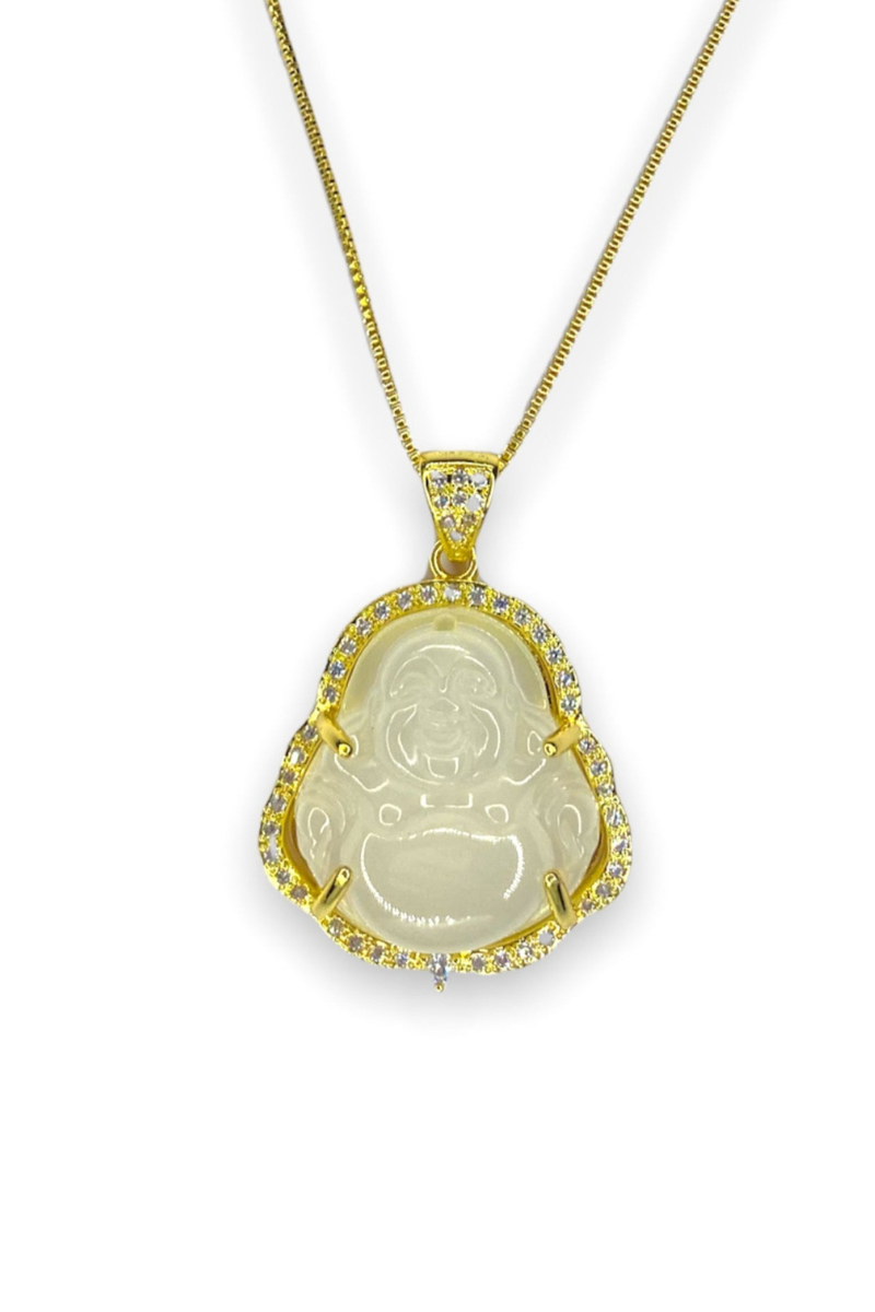 Icy White Buddha Necklace