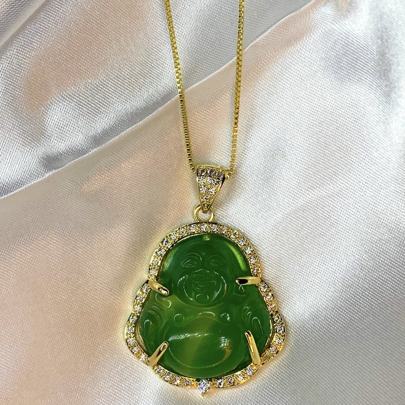 Icy Jade Buddha Necklace