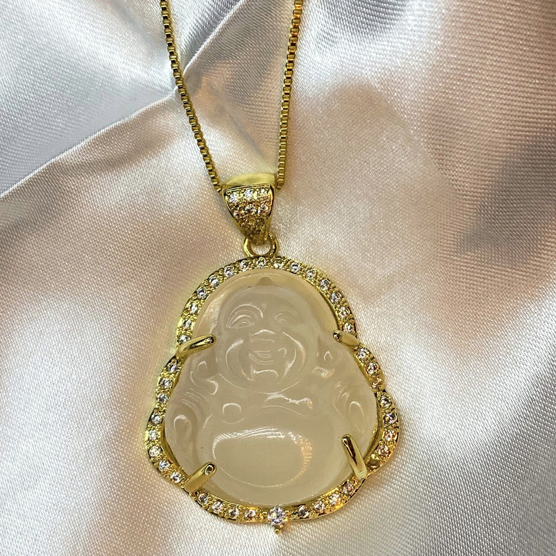 Icy White Buddha Necklace